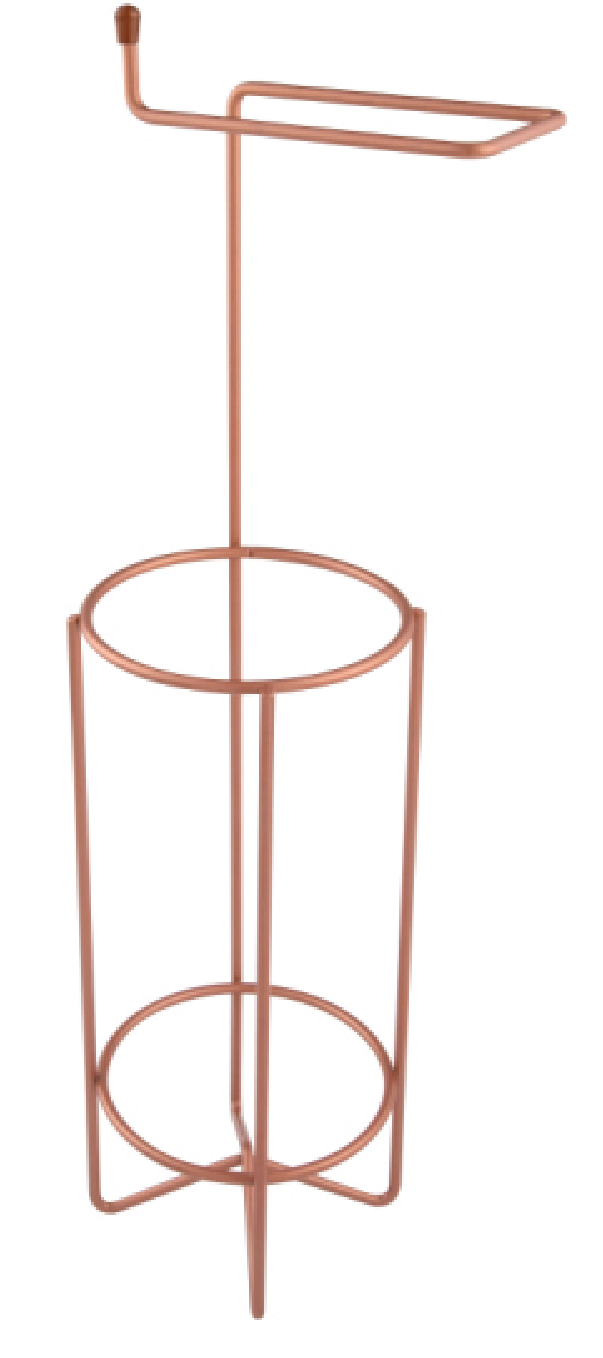 Porta Papel Higiénico de Piso Rosa Ônix Capacidad para 3 Rollos