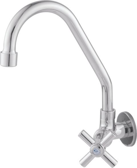 1/2 C31 - Mother-of-Pearl Wall Mounted Tap Square Movable Spout High Tube with Aerator