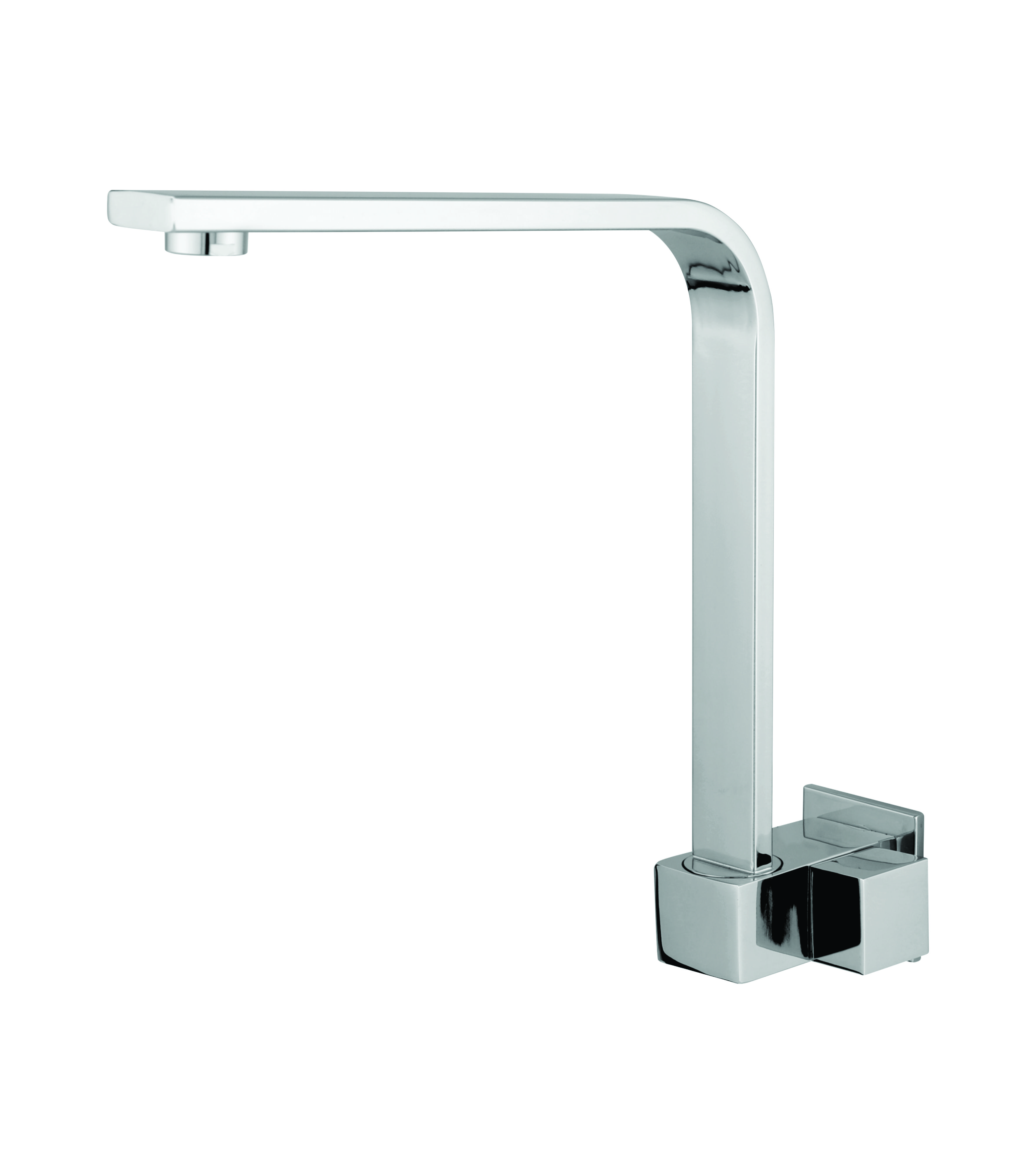 1/2 C80- Grifo de Pared de Turquesa con Caño Móvil Cuadrado Tubo Alto Slim con Aireador 1/4 V.