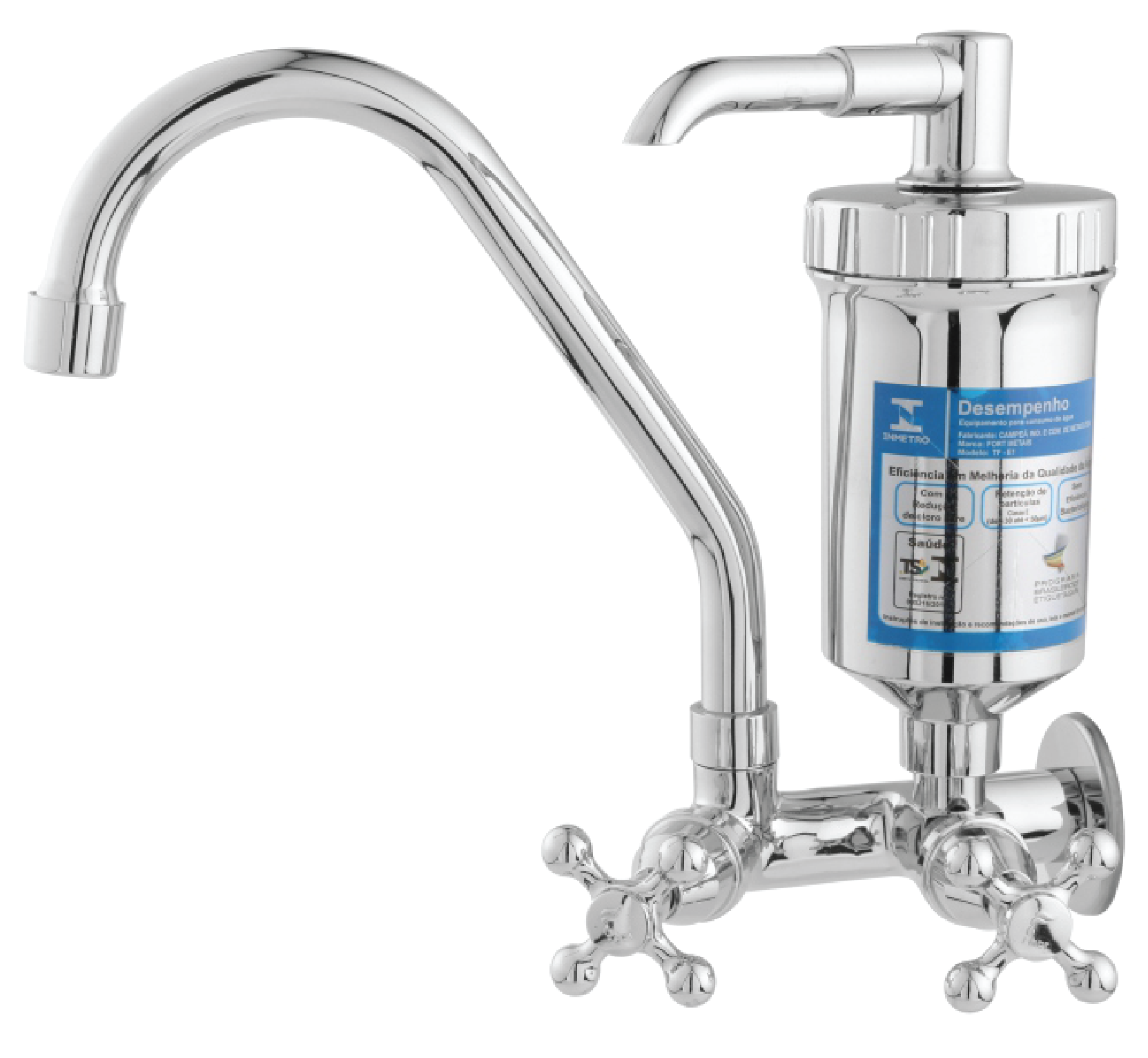 1/2 C33 - Nacre Wall Tap with Mobile Spout with ABS Filter