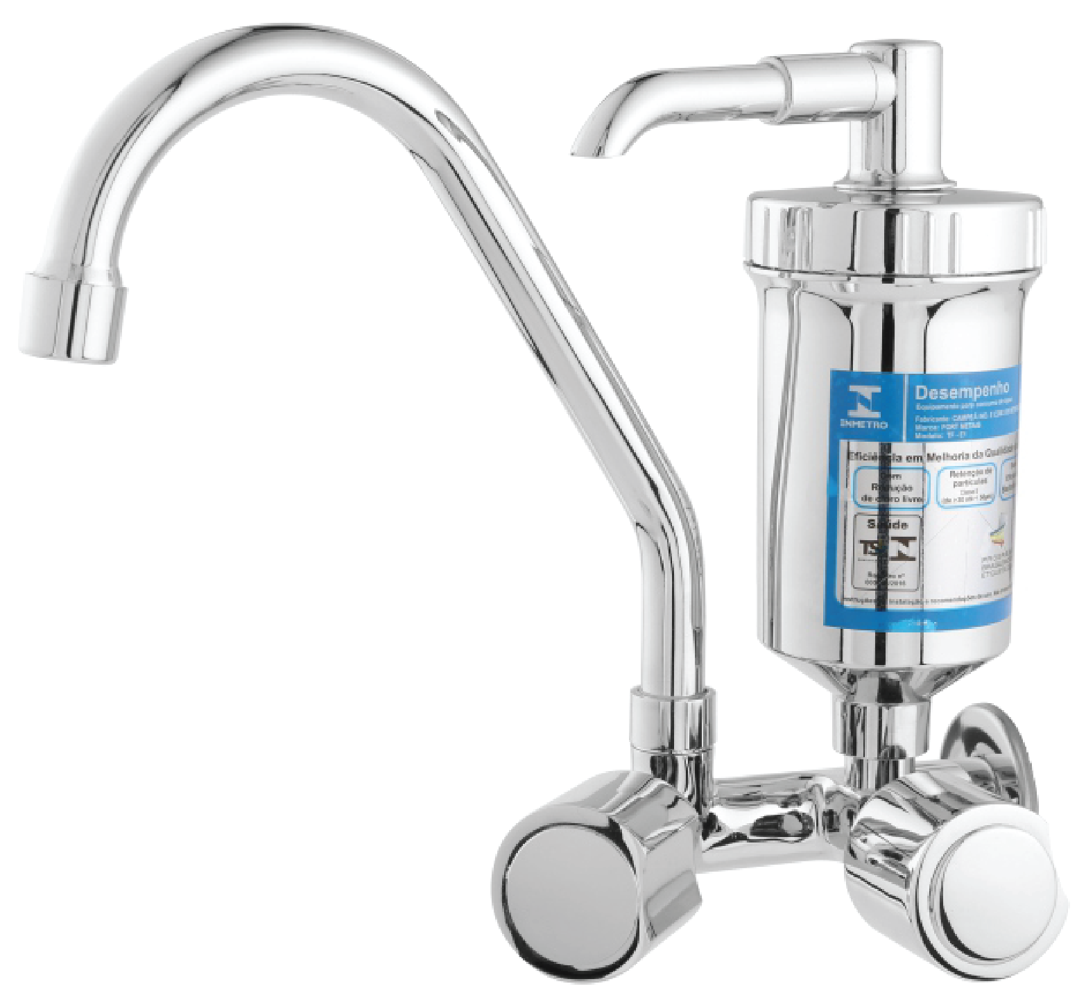 1/2 C40 - Nacre Wall Tap with Mobile Spout with ABS Filter