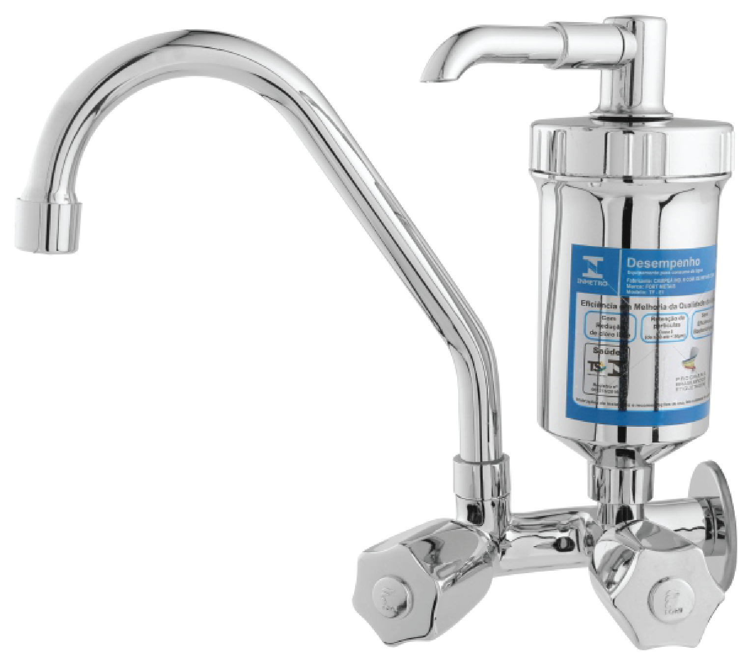 1/2 C50 - Nacre Wall Tap with Mobile Spout with ABS Filter